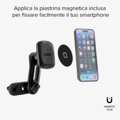 Alaska - Supporto auto magnetico per telefono con fissaggio a doppia clip