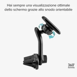 Alaska - Supporto auto magnetico per telefono con fissaggio a doppia clip
