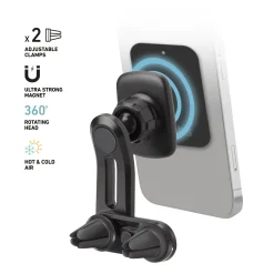Alaska - Supporto auto magnetico per telefono con fissaggio a doppia clip