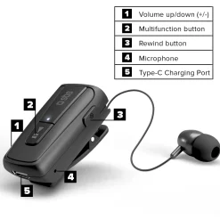 Auricolare Wireless con roller clip