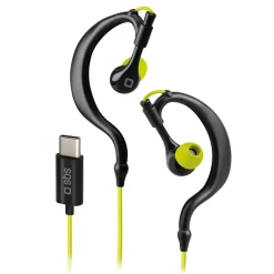 Auricolari sportivi water resistant IPX5 a filo con archetti e connettore USB-C