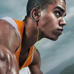 Auricolari sportivi water resistant IPX5 a filo con archetti e connettore USB-C