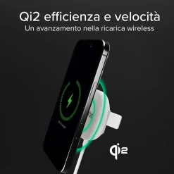 Basetta di ricarica wireless Qi2 compatibile MagSafe 15W con funzione stand