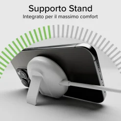 Basetta di ricarica wireless Qi2 compatibile MagSafe 15W con funzione stand