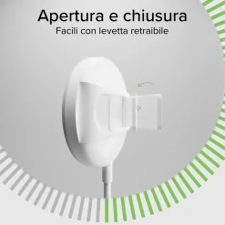 Basetta di ricarica wireless Qi2 compatibile MagSafe 15W con funzione stand