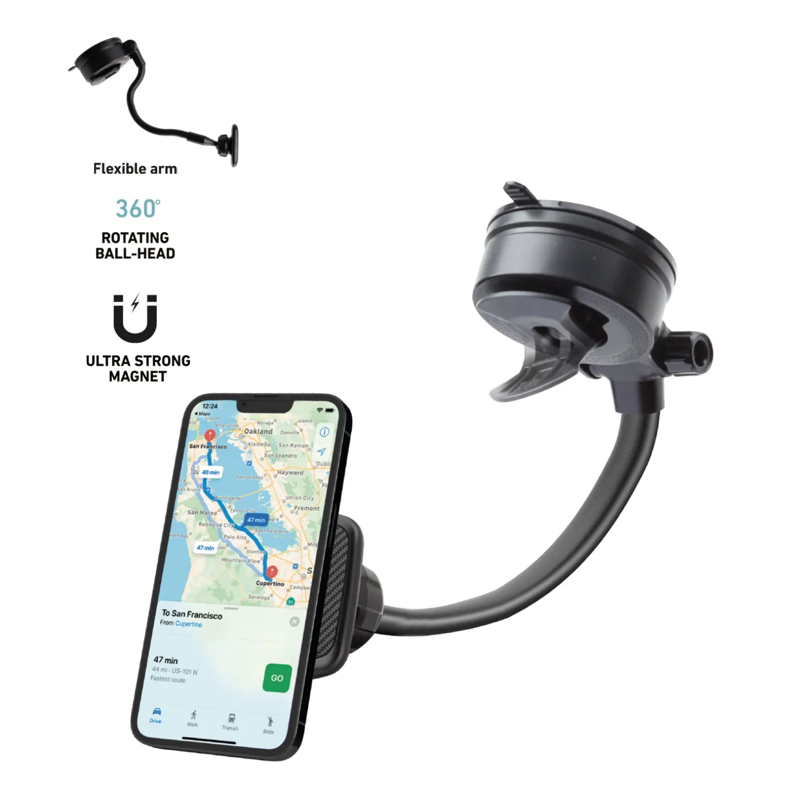 California - Supporto auto magnetico per telefono con braccio snodabile