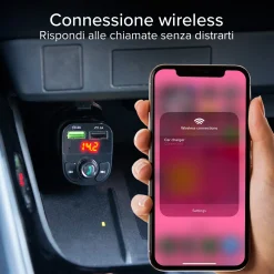 Caricabatterie da auto 15 Watt con connessione wireless