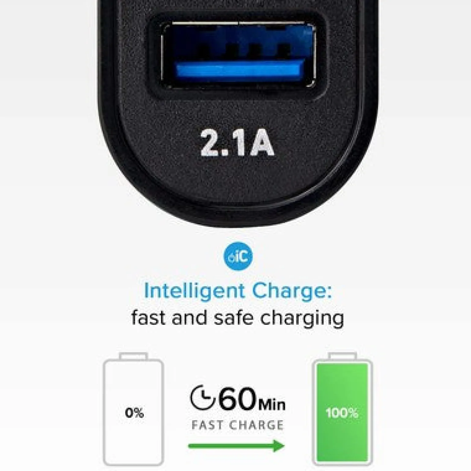 Caricabatterie da auto Type-C – USB da 2.1A