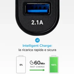 Caricabatterie da auto Type-C – USB da 2.1A