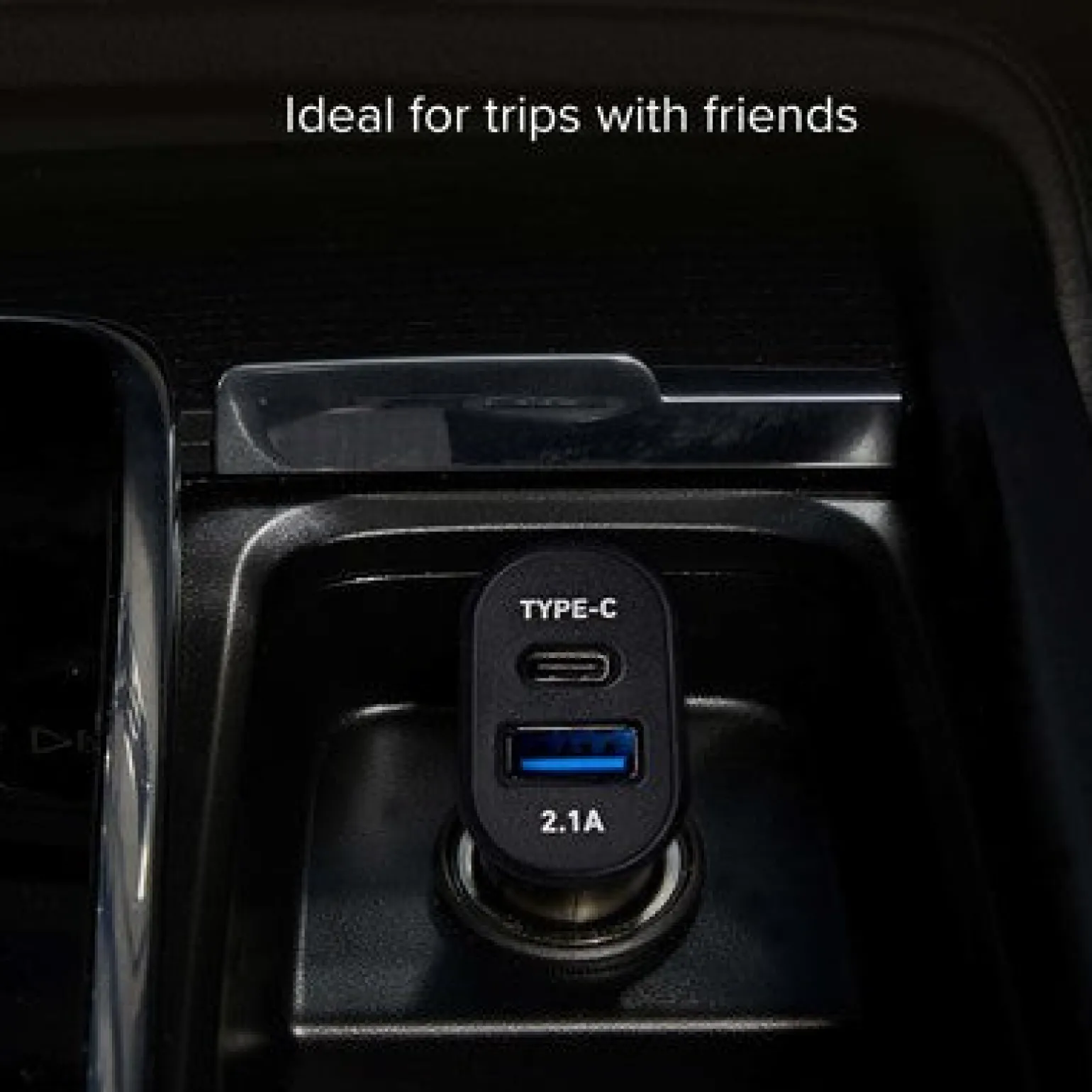 Caricabatterie da auto Type-C – USB da 2.1A