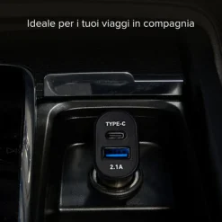 Caricabatterie da auto Type-C – USB da 2.1A