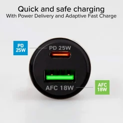 Caricatore auto - Ricarica ultra rapida 25 Watt con Power Delivery (PD)