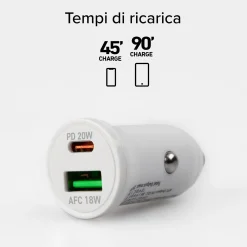 Caricatore auto - Ricarica ultra rapida 20 Watt con due porte USB