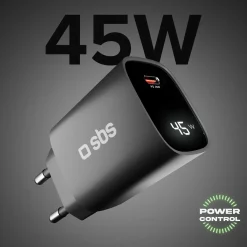 Caricatore caricabatterie 45 Watt con display integrato