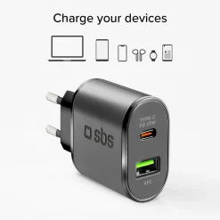 Caricatore caricabatterie 25 Watt - Ricarica ultra rapida e uscita USB-C