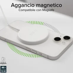 Caricatore caricabatterie wireless per Android ed iPhone 16/15/14/13/12