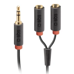 Cavo audio stereo Jack 3,5 mm con sdoppiatore per cellulari e smartphone
