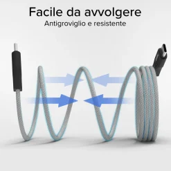 Cavo USB-C - USB-C con finitura magnetica, 1 metro