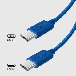 Cavo USB-C - USB-C in tessuto con fermacavo, 1.5 metri