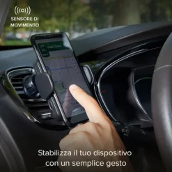 Clamp - Supporto auto per telefono con ricarica ultra rapida Wireless e chiusura automatica