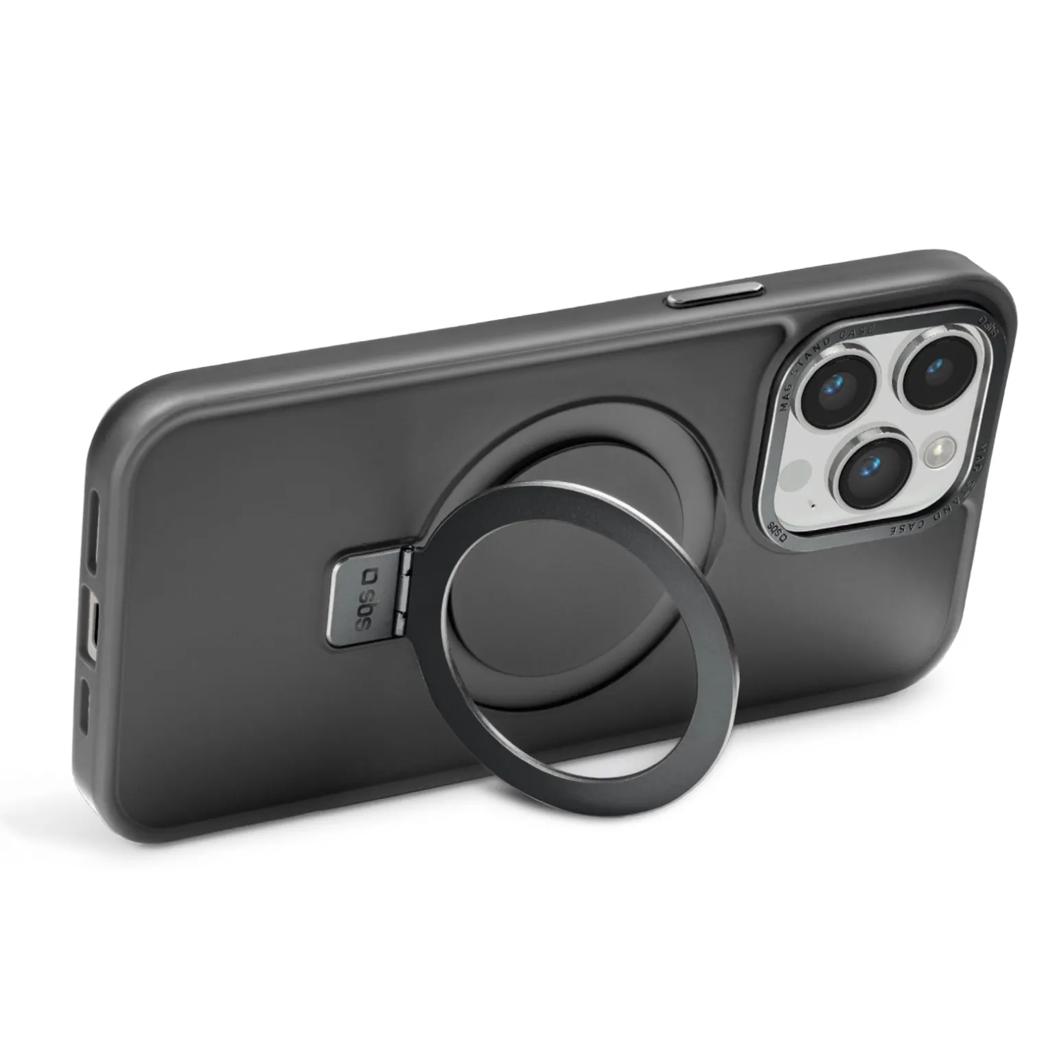 Cover compatibile ricarica MagSafe con anello stand per iPhone 14 Pro Max