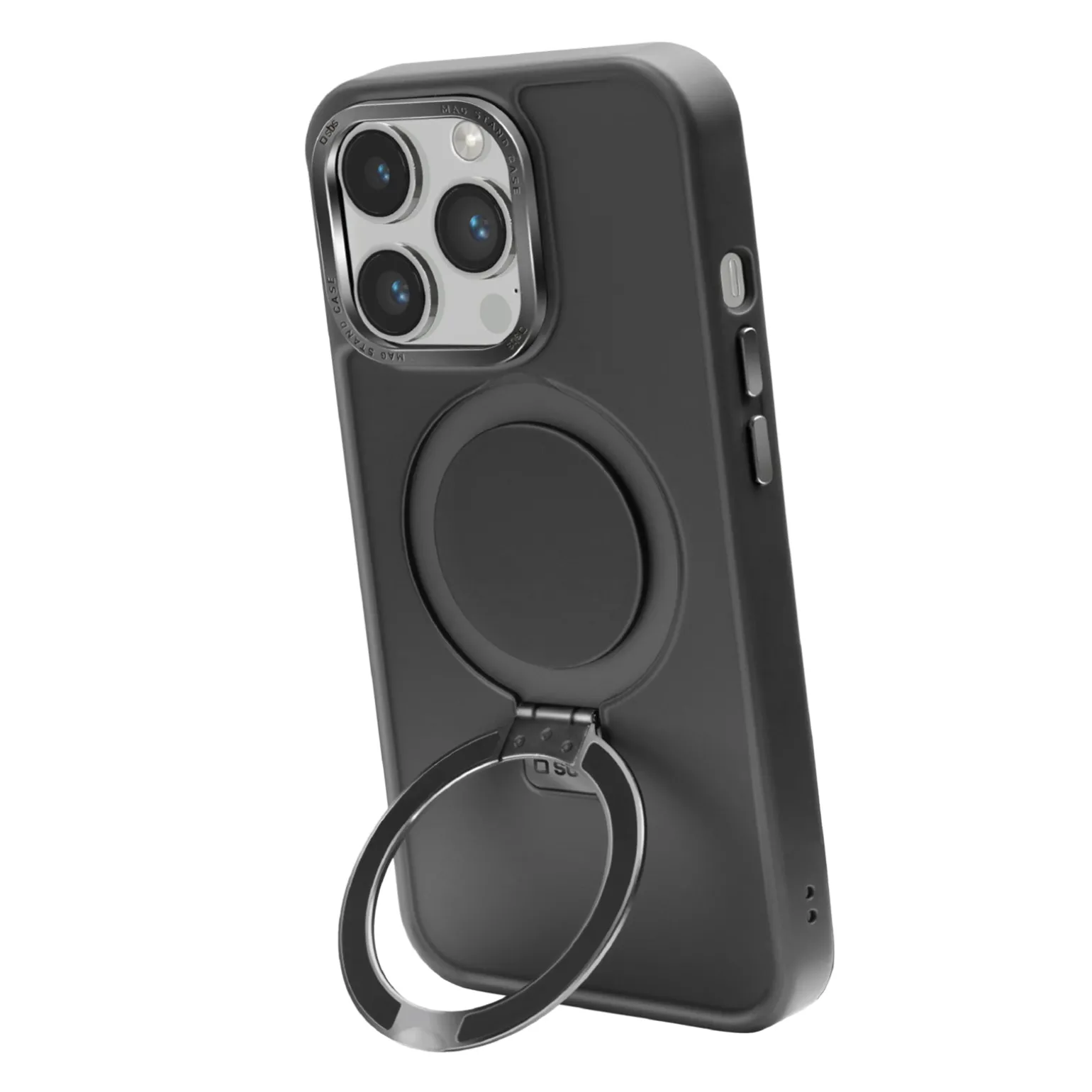 Cover compatibile ricarica MagSafe con anello stand per iPhone 14 Pro