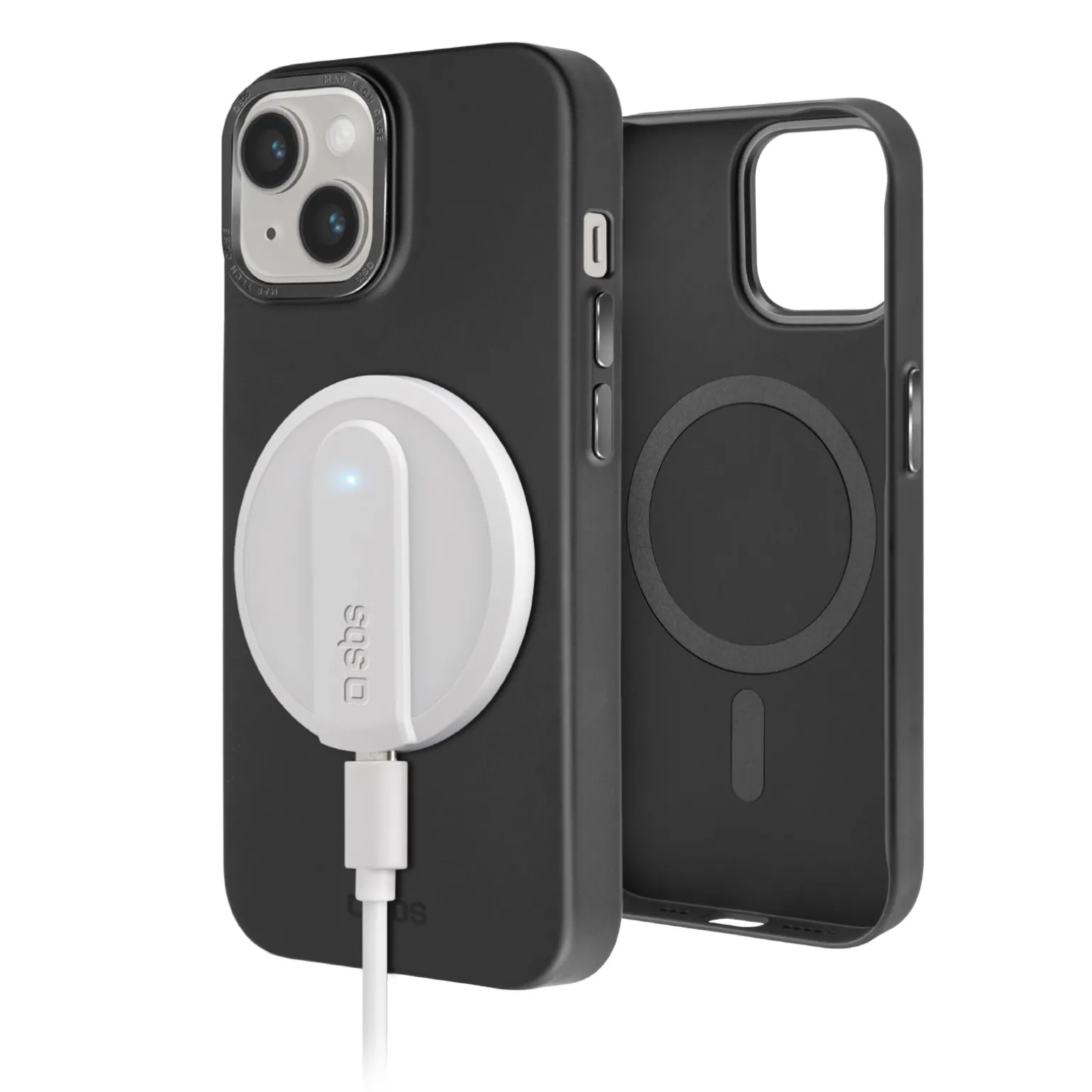 Cover compatibile ricarica MagSafe, foro fotocamera in metallo, iPhone 14/13