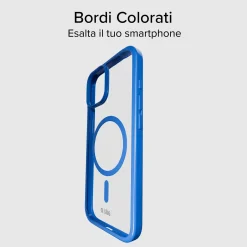 Cover per iPhone 15 con bordi colorati compatibile con ricarica MagSafe