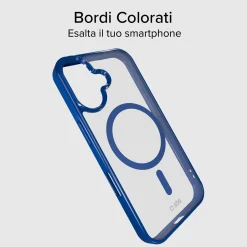 Cover per iPhone 16 Plus con bordi colorati compatibile con ricarica MagSafe