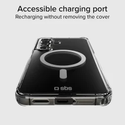 Cover rigida compatibile con ricarica wireless magnetica per Samsung S25+
