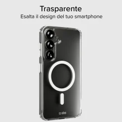 Cover rigida compatibile con ricarica wireless magnetica per Samsung S25+