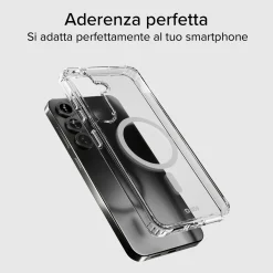 Cover rigida compatibile con ricarica wireless magnetica per Samsung S25+