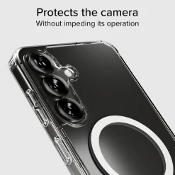 Cover rigida compatibile con ricarica wireless magnetica per Samsung S25+