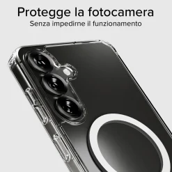 Cover rigida compatibile con ricarica wireless magnetica per Samsung S25+