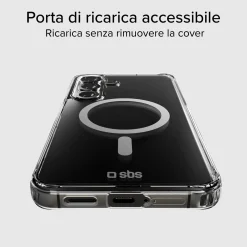 Cover rigida compatibile con ricarica wireless magnetica per Samsung S25+