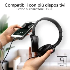 Cuffie a filo con USB-C e padiglioni morbidi rotanti