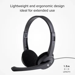 Cuffie stereo con filo jack 3.5 mm e microfono orientabile
