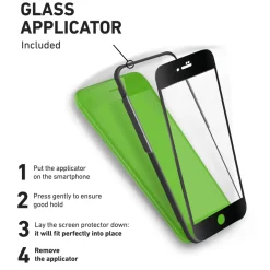 Glass screen protector 4D per iPhone SE 2020-2022/8/7/6s/6 con applicatore