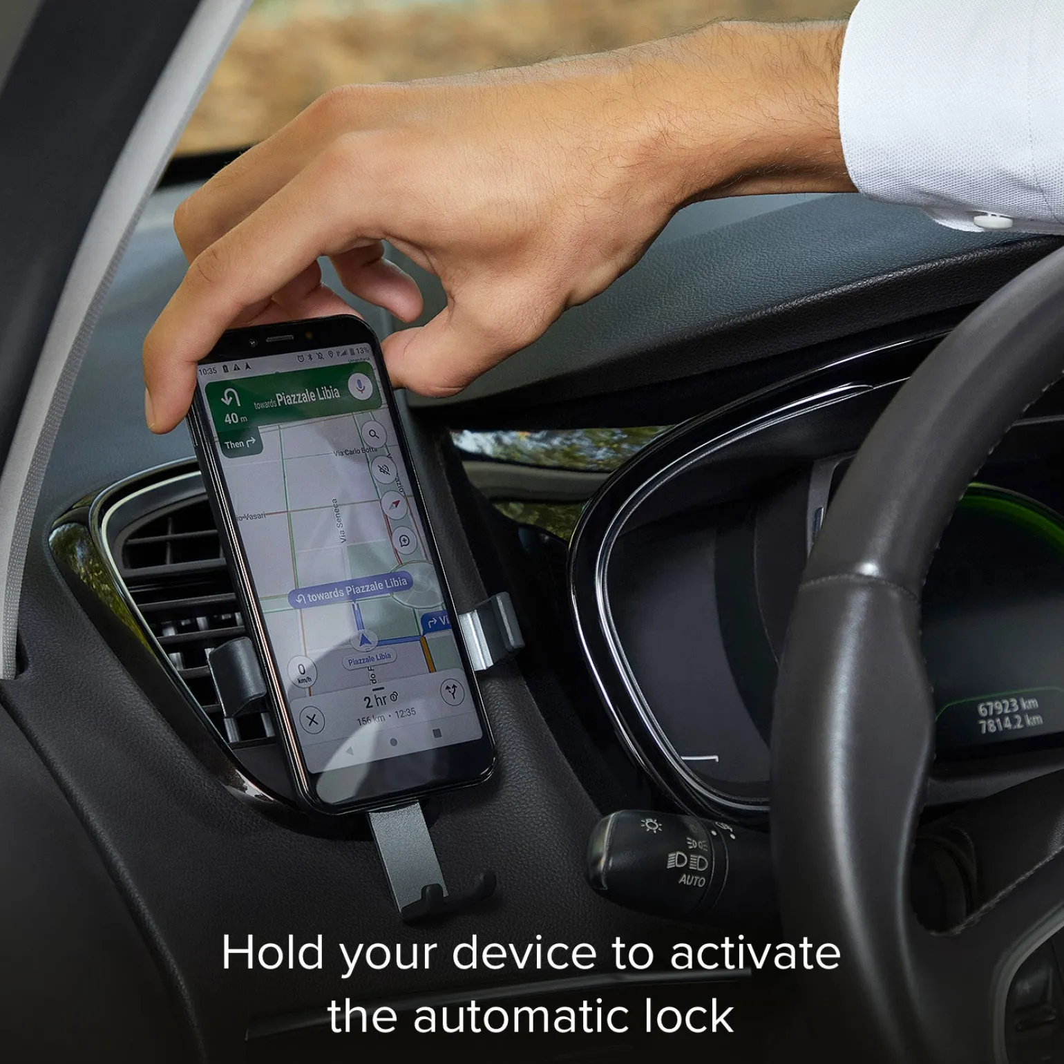 Gravity - Supporto auto per telefono con meccanismo a gravità