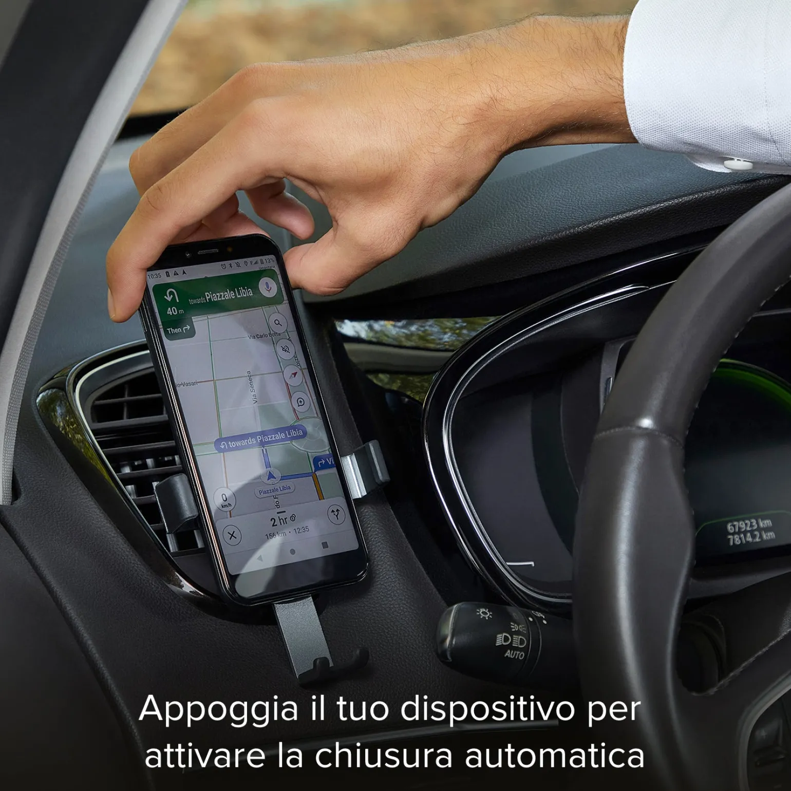 Gravity - Supporto auto per telefono con meccanismo a gravità