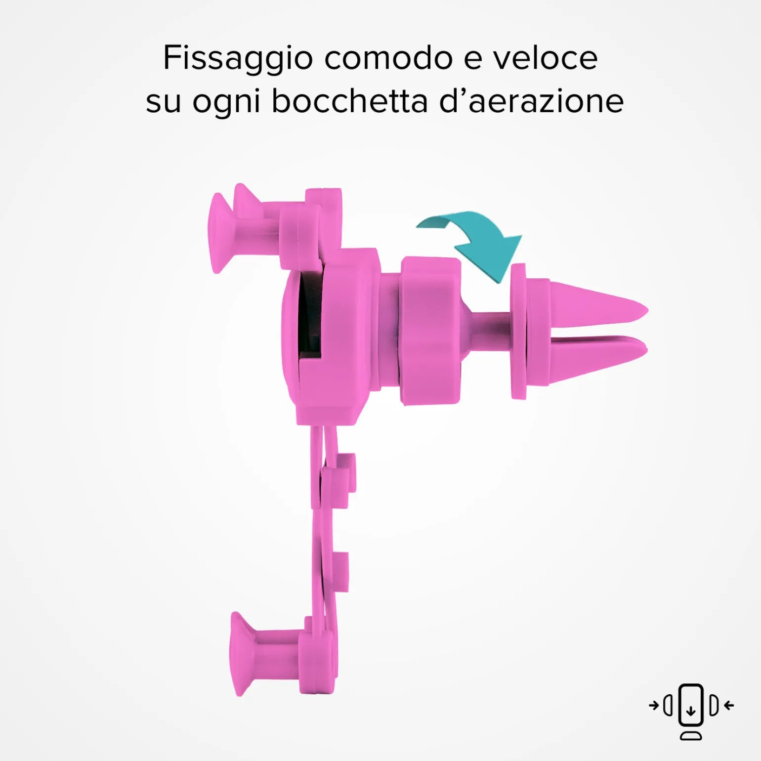 Gravity - Supporto auto per telefono con meccanismo a gravità