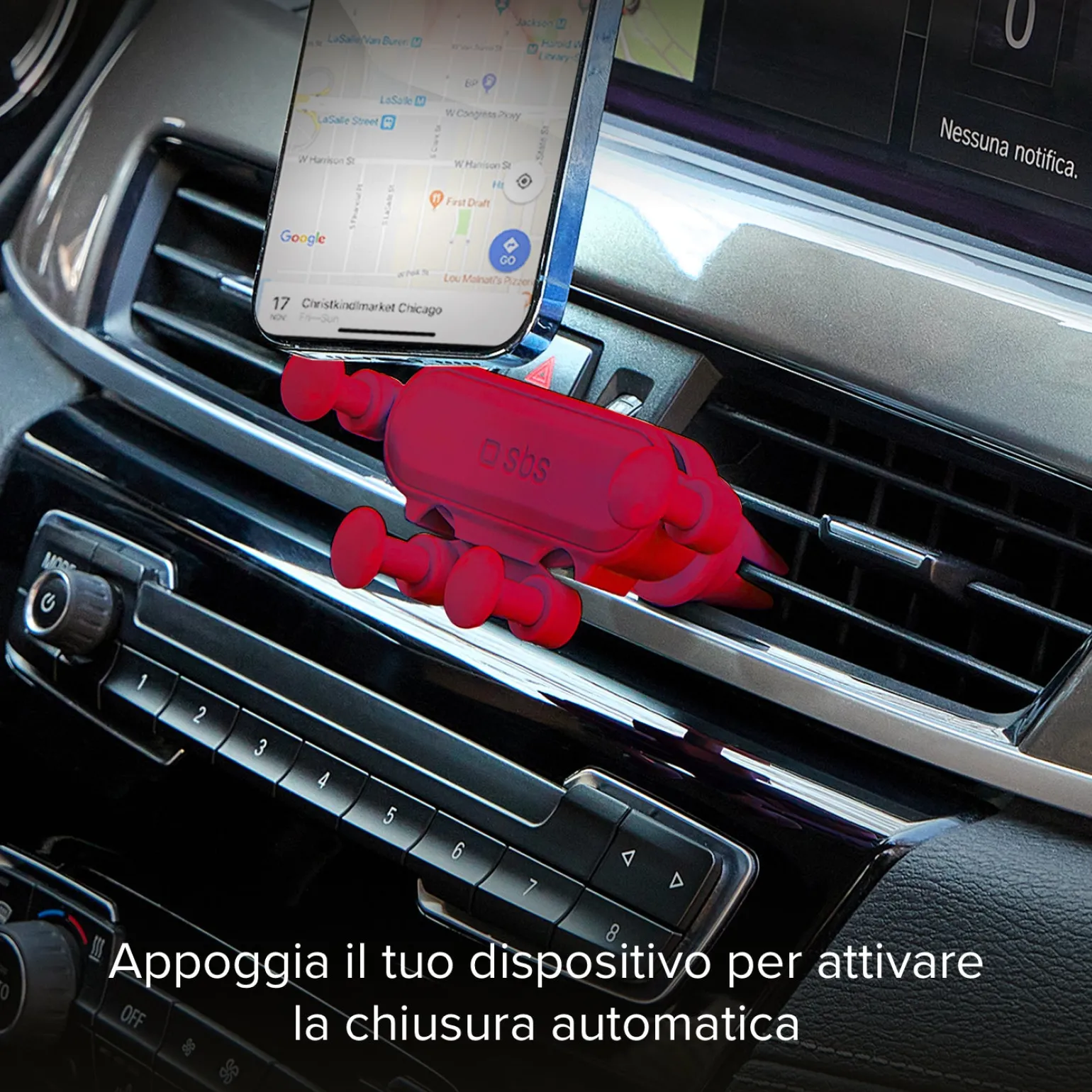 Gravity - Supporto auto per telefono con meccanismo a gravità