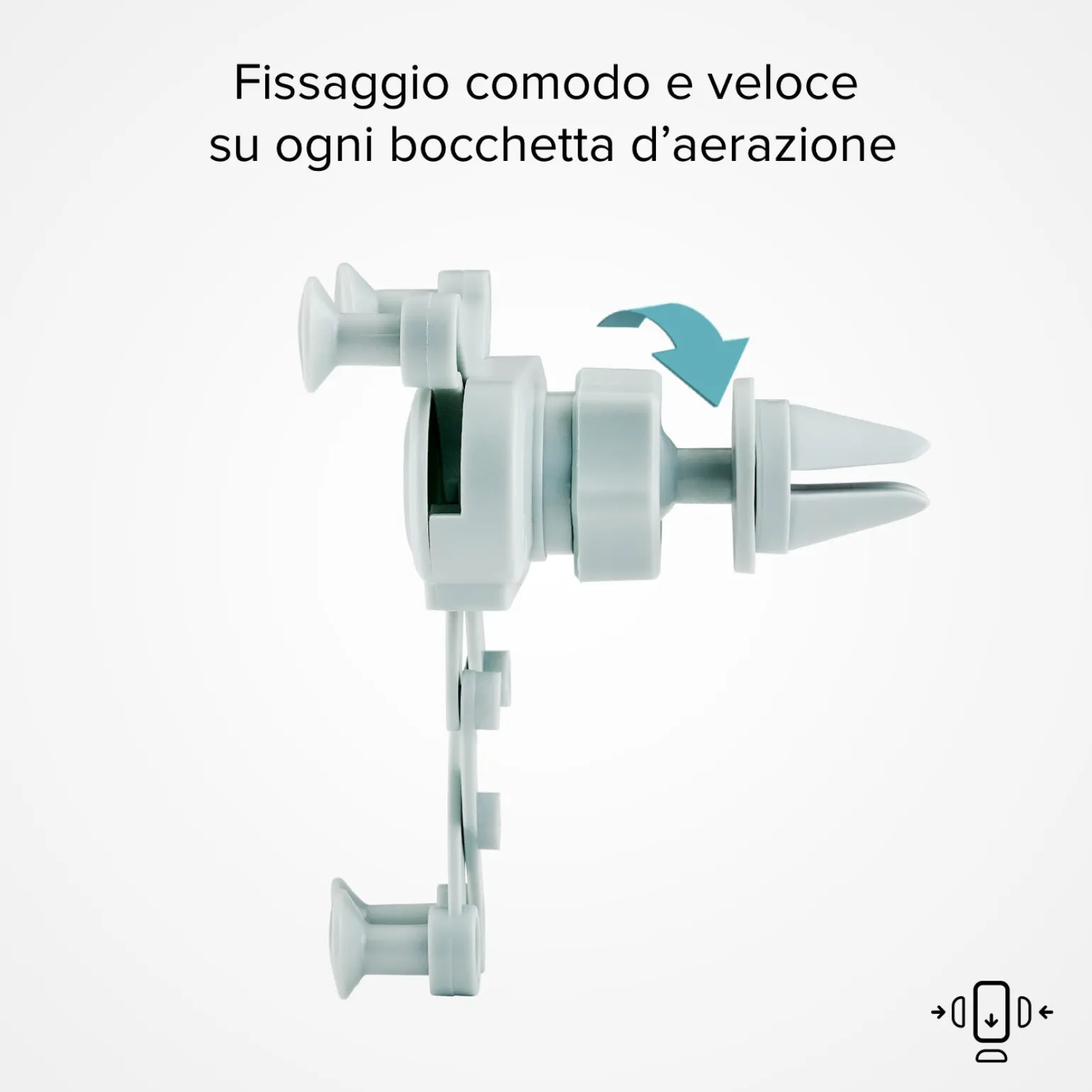 Gravity - Supporto auto per telefono con meccanismo a gravità