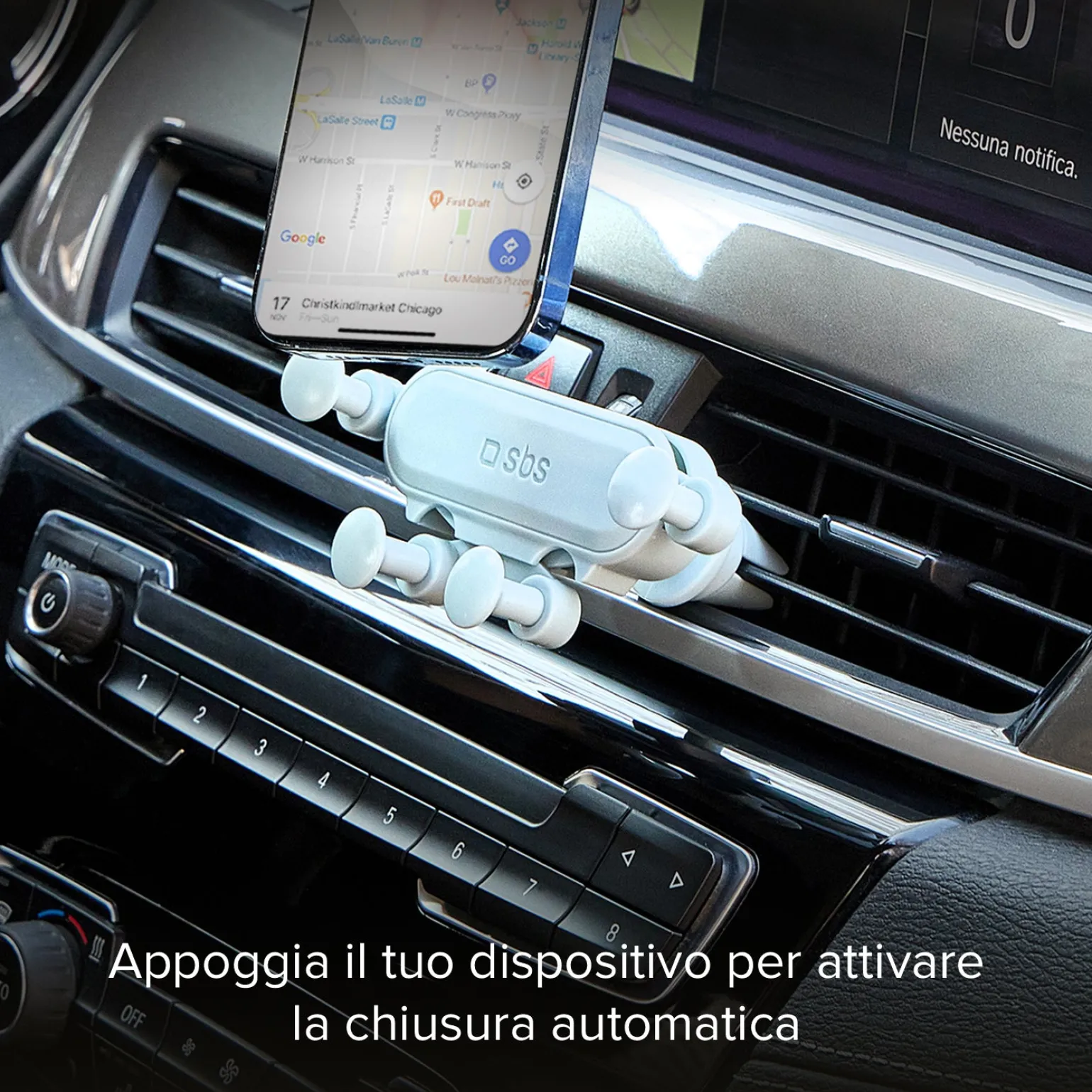Gravity - Supporto auto per telefono con meccanismo a gravità