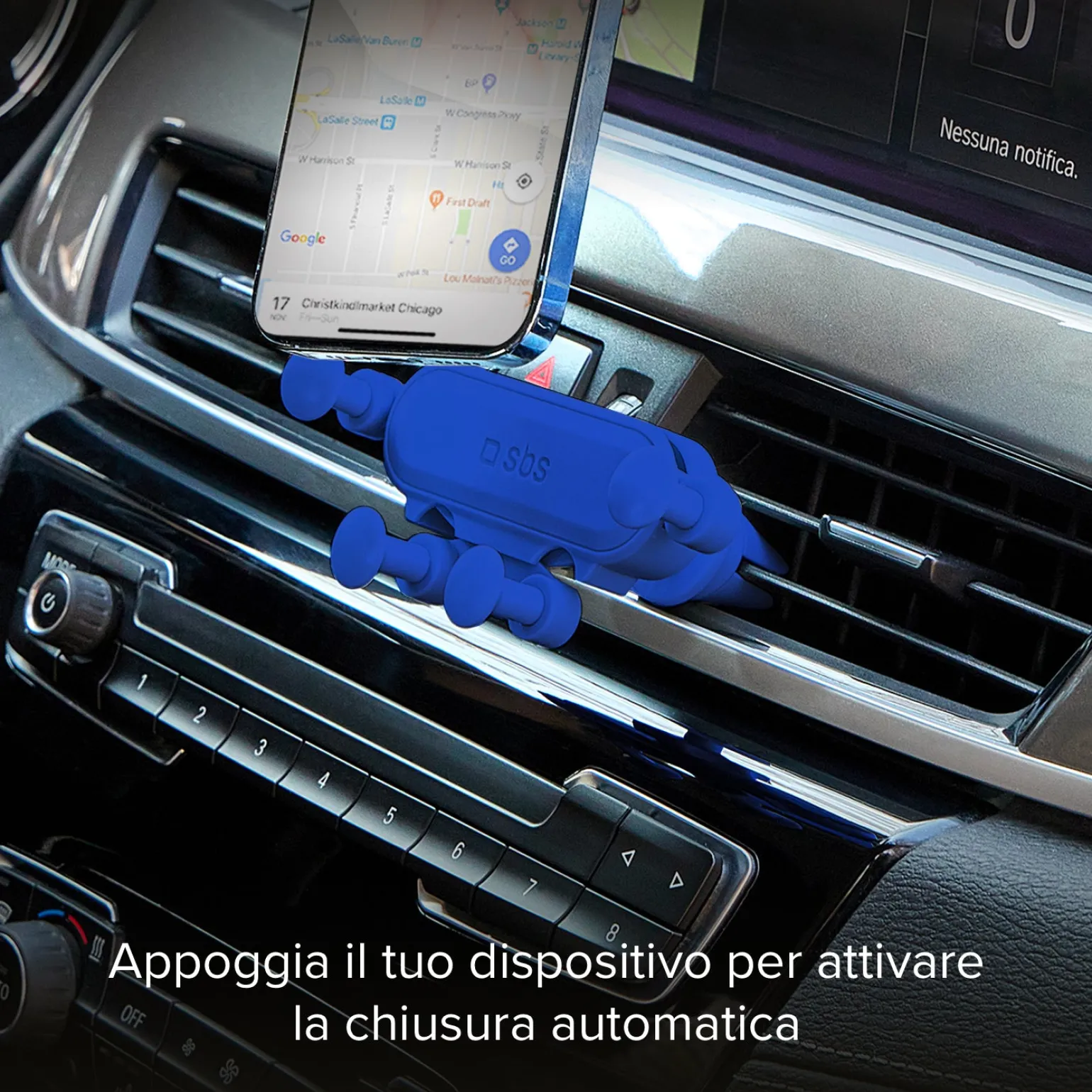 Gravity - Supporto auto per telefono con meccanismo a gravità