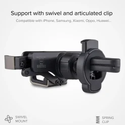 Gravity Pro - Supporto auto in metallo per telefono con meccanismo a gravità