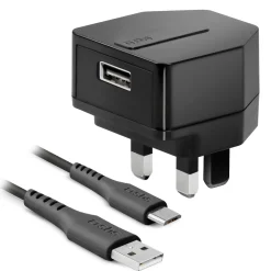 Kit caricabatterie: caricatore UK ricarica standard con cavo USB e Micro-USB incluso