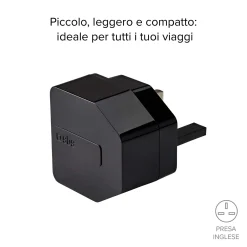 Kit caricabatterie: caricatore UK ricarica rapida con cavo USB 1A e Micro-USB incluso