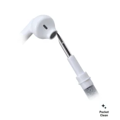 Kit di pulizia 3 in 1 per auricolari con punta in metallo, spazzola e piumino