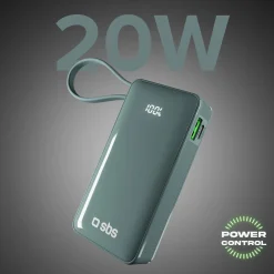 Power bank 10.000 mAh con cavo USB-C integrato